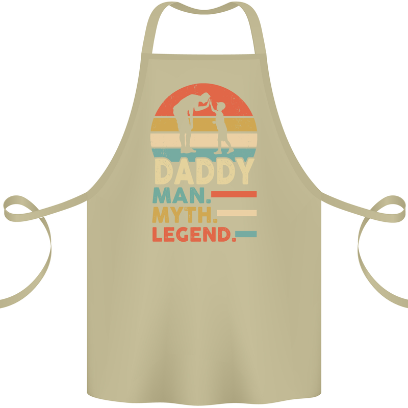 Daddy Man Myth Legend Funny Fathers Day Cotton Apron 100% Organic Khaki