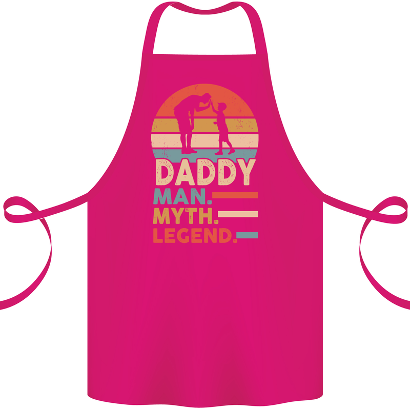 Daddy Man Myth Legend Funny Fathers Day Cotton Apron 100% Organic Pink