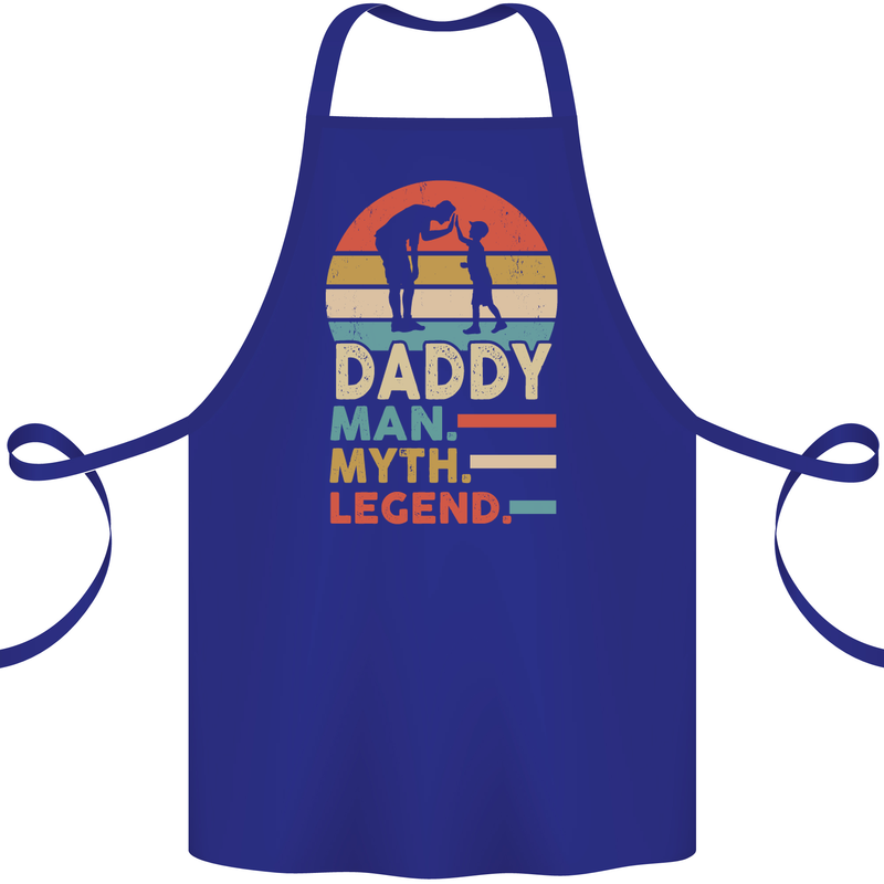 Daddy Man Myth Legend Funny Fathers Day Cotton Apron 100% Organic Royal Blue