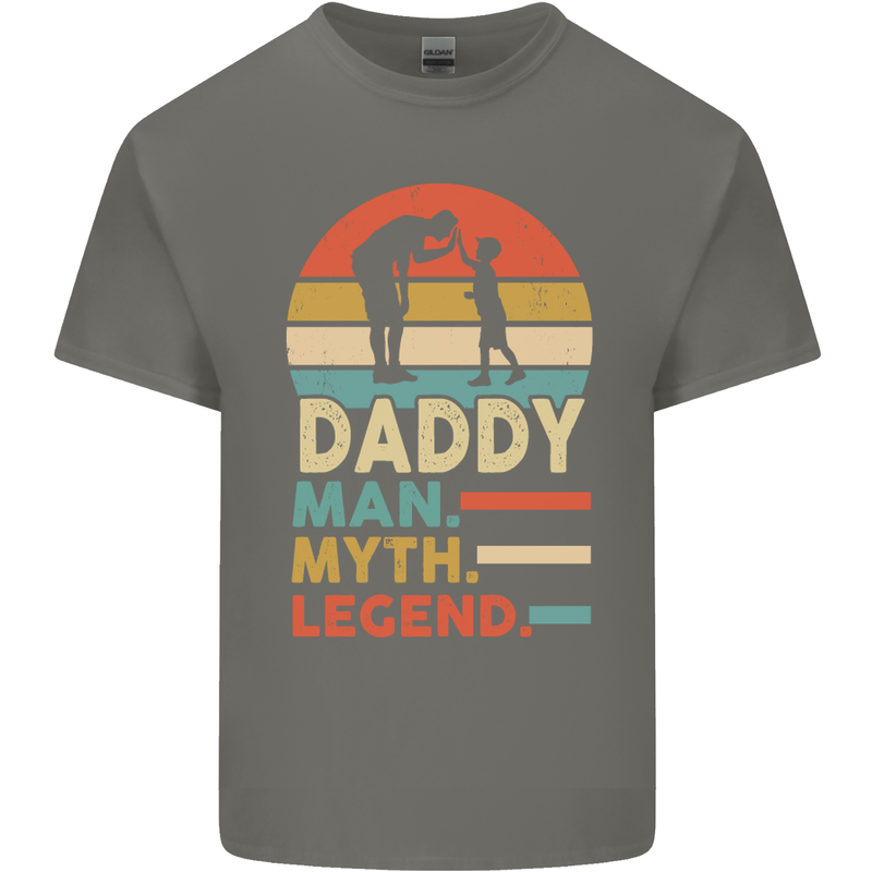 Daddy Man Myth Legend Funny Fathers Day Mens Cotton T-Shirt Tee Top Charcoal