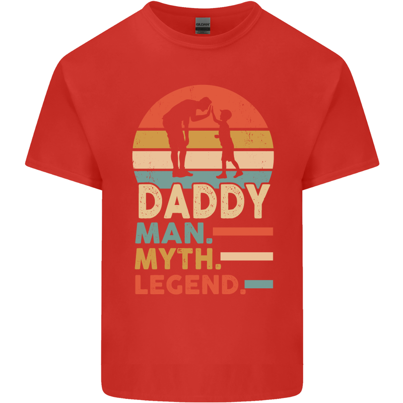 Daddy Man Myth Legend Funny Fathers Day Mens Cotton T-Shirt Tee Top Red