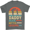 Daddy Man Myth Legend Funny Fathers Day Mens T-Shirt Cotton Gildan Charcoal