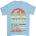 Daddy Man Myth Legend Funny Fathers Day Mens T-Shirt Cotton Gildan Light Blue