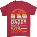 Daddy Man Myth Legend Funny Fathers Day Mens T-Shirt Cotton Gildan Red