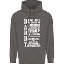 Daddy My Favourite Superhero Father's Day Mens 80% Cotton Hoodie Charcoal