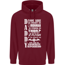 Daddy My Favourite Superhero Father's Day Mens 80% Cotton Hoodie Maroon