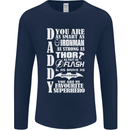 Daddy My Favourite Superhero Father's Day Mens Long Sleeve T-Shirt Navy Blue