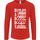 Daddy My Favourite Superhero Father's Day Mens Long Sleeve T-Shirt Red