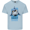 Daddy Shark Funny Father's Day Mens Cotton T-Shirt Tee Top Light Blue