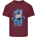 Daddy Shark Funny Father's Day Mens Cotton T-Shirt Tee Top Maroon