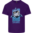 Daddy Shark Funny Father's Day Mens Cotton T-Shirt Tee Top Purple