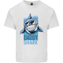 Daddy Shark Funny Father's Day Mens Cotton T-Shirt Tee Top White