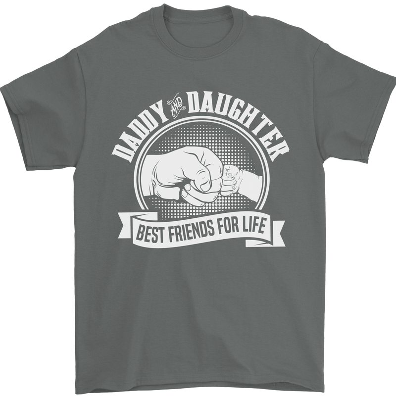 Daddy & Daughter Best Friends Father's Day Mens T-Shirt Cotton Gildan Charcoal