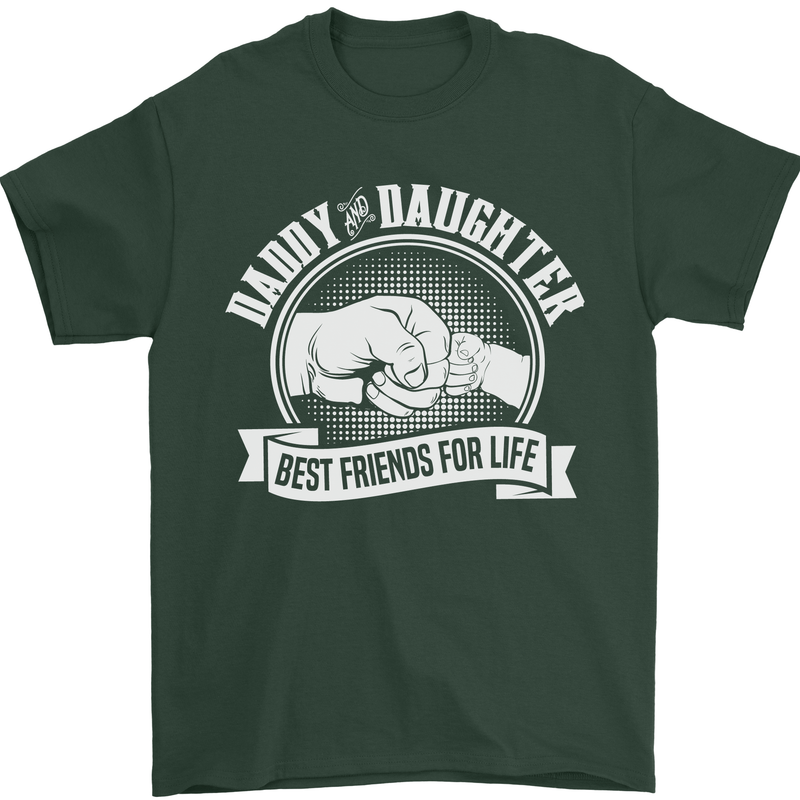 Daddy & Daughter Best Friends Father's Day Mens T-Shirt Cotton Gildan Forest Green