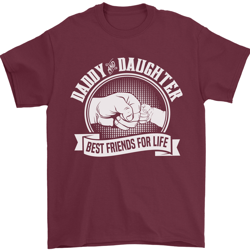 Daddy & Daughter Best Friends Father's Day Mens T-Shirt Cotton Gildan Maroon
