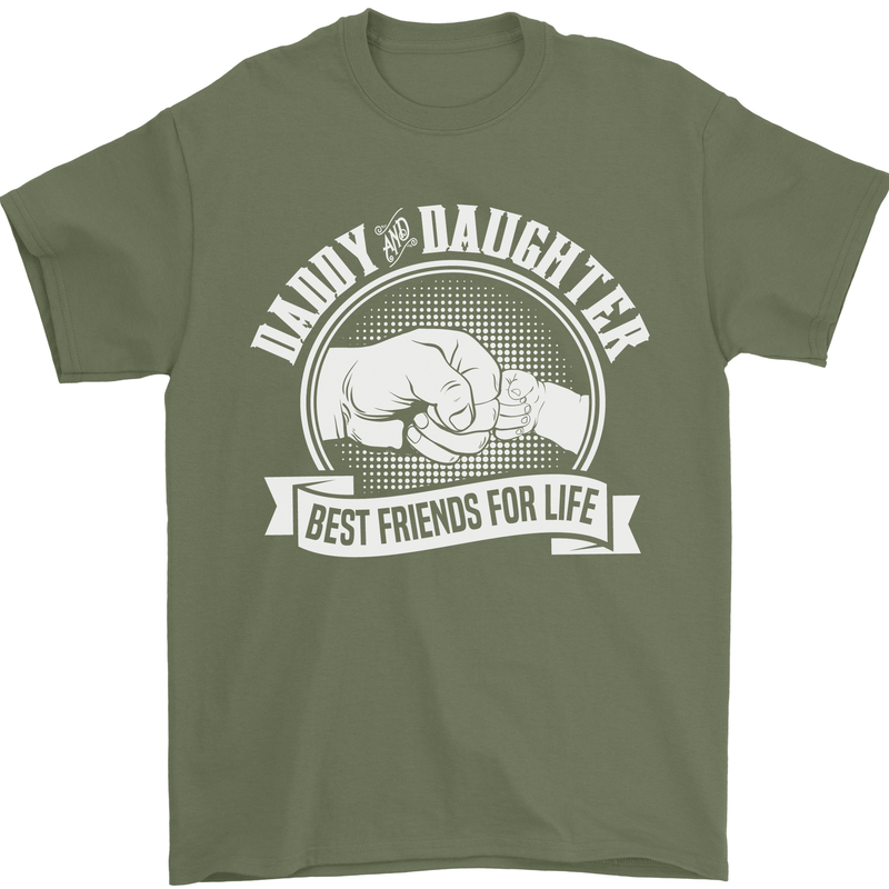 Daddy & Daughter Best Friends Father's Day Mens T-Shirt Cotton Gildan Military Green