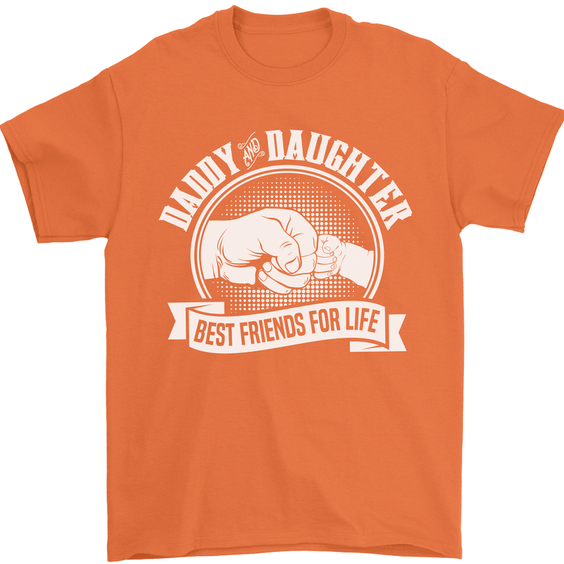 Daddy & Daughter Best Friends Father's Day Mens T-Shirt Cotton Gildan Orange