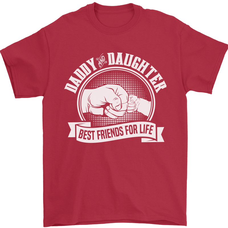 Daddy & Daughter Best Friends Father's Day Mens T-Shirt Cotton Gildan Red