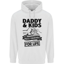 Daddy & Kids Best Friends Father's Day Mens 80% Cotton Hoodie White