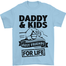 Daddy & Kids Best Friends Father's Day Mens T-Shirt Cotton Gildan Light Blue