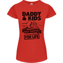Daddy & Kids Best Friends Father's Day Womens Petite Cut T-Shirt Red