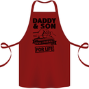 Daddy & Son Best Friends Father's Day Cotton Apron 100% Organic Maroon