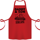 Daddy & Son Best Friends Father's Day Cotton Apron 100% Organic Red