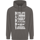Daddy's Favourite Superhero Father's Day Mens 80% Cotton Hoodie Charcoal