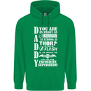 Daddy's Favourite Superhero Father's Day Mens 80% Cotton Hoodie Irish Green
