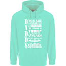 Daddy's Favourite Superhero Father's Day Mens 80% Cotton Hoodie Peppermint