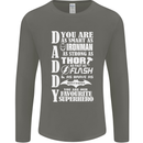 Daddy's Favourite Superhero Father's Day Mens Long Sleeve T-Shirt Charcoal