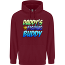 Daddys Fishing Buddy Funny Fisherman Childrens Kids Hoodie Maroon