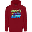 Daddys Fishing Buddy Funny Fisherman Childrens Kids Hoodie Red
