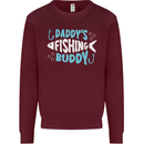 Daddys Fishing Buddy Funny Fisherman Kids Sweatshirt Jumper Maroon