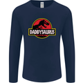 Daddysaurus Funny Father's Day Daddy Mens Long Sleeve T-Shirt Navy Blue