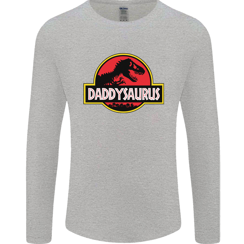 Daddysaurus Funny Father's Day Daddy Mens Long Sleeve T-Shirt Sports Grey