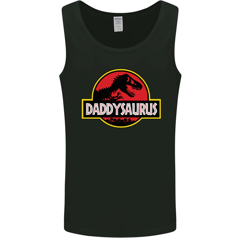 Daddysaurus Funny Father's Day Daddy Mens Vest Tank Top Black