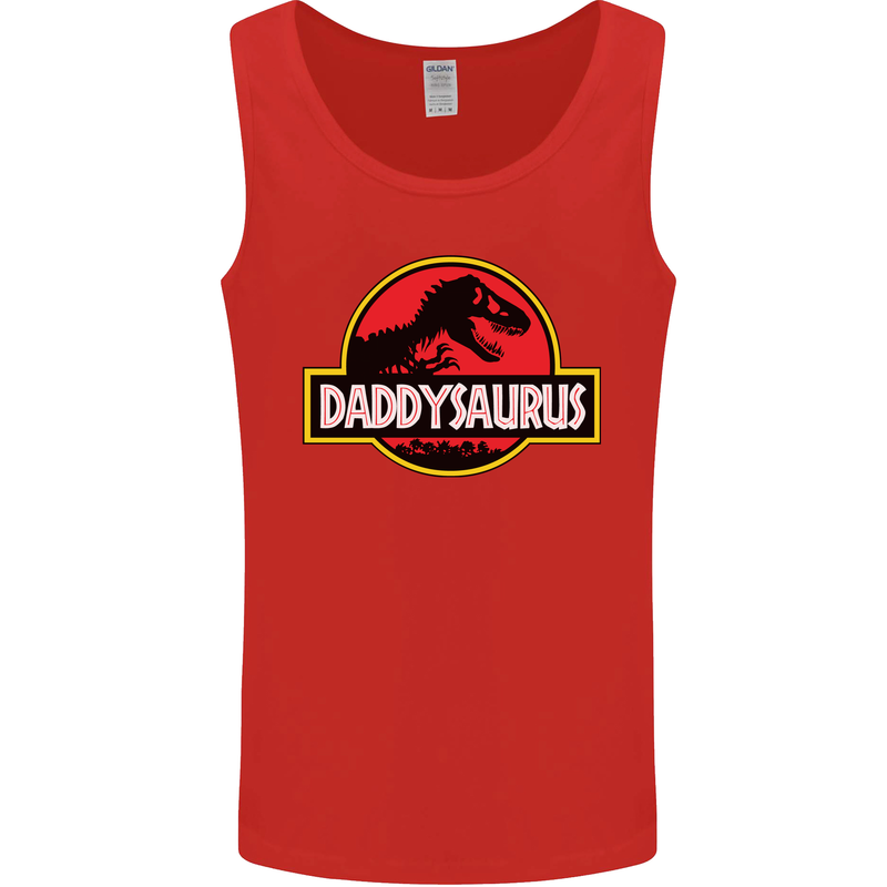 Daddysaurus Funny Father's Day Daddy Mens Vest Tank Top Red