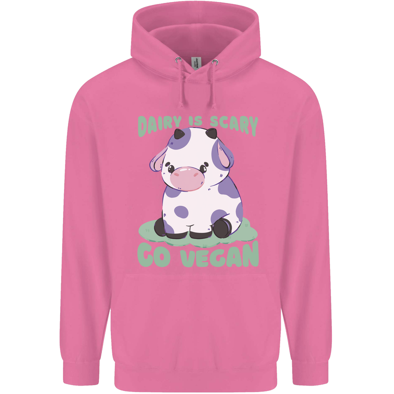 Dairy Is Scary Go Vegan Funny Mens 80% Cotton Hoodie Azelea