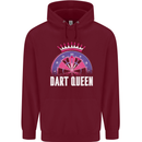 Darts Queen Funny Childrens Kids Hoodie Maroon