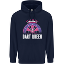 Darts Queen Funny Childrens Kids Hoodie Navy Blue