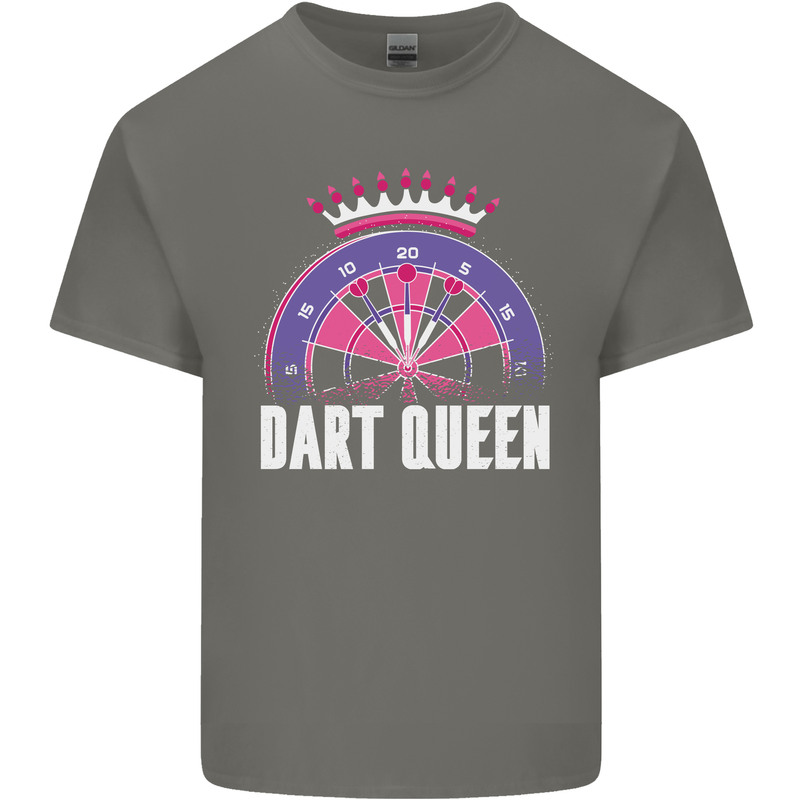 Darts Queen Funny Mens Cotton T-Shirt Tee Top Charcoal