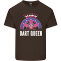 Darts Queen Funny Mens Cotton T-Shirt Tee Top Dark Chocolate