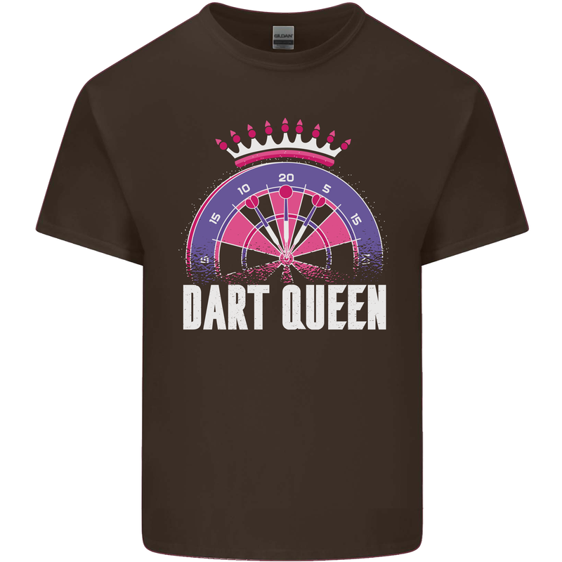 Darts Queen Funny Mens Cotton T-Shirt Tee Top Dark Chocolate