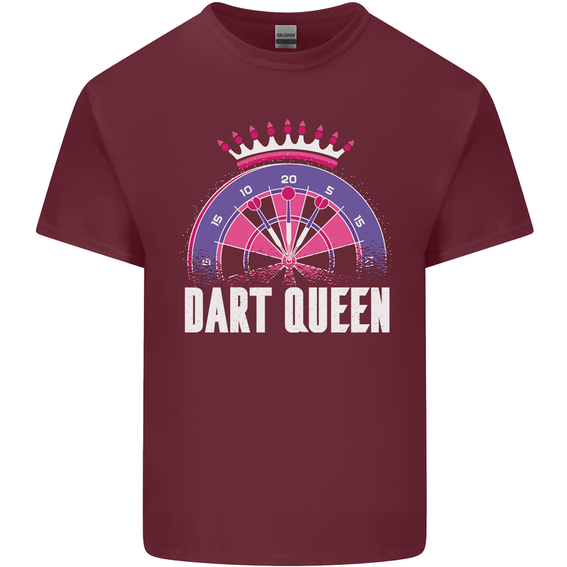 Darts Queen Funny Mens Cotton T-Shirt Tee Top Maroon