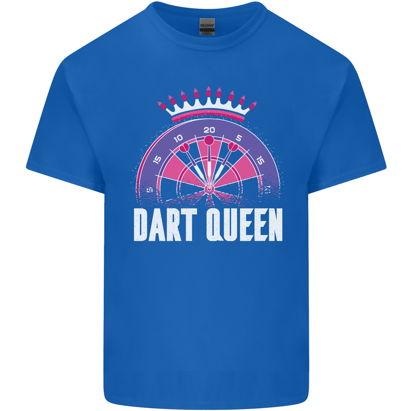 Darts Queen Funny Mens Cotton T-Shirt Tee Top Royal Blue