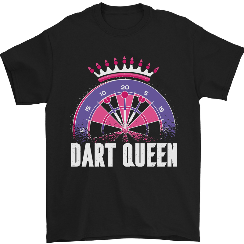 Darts Queen Funny Mens T-Shirt Cotton Gildan Black