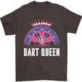Darts Queen Funny Mens T-Shirt Cotton Gildan Dark Chocolate