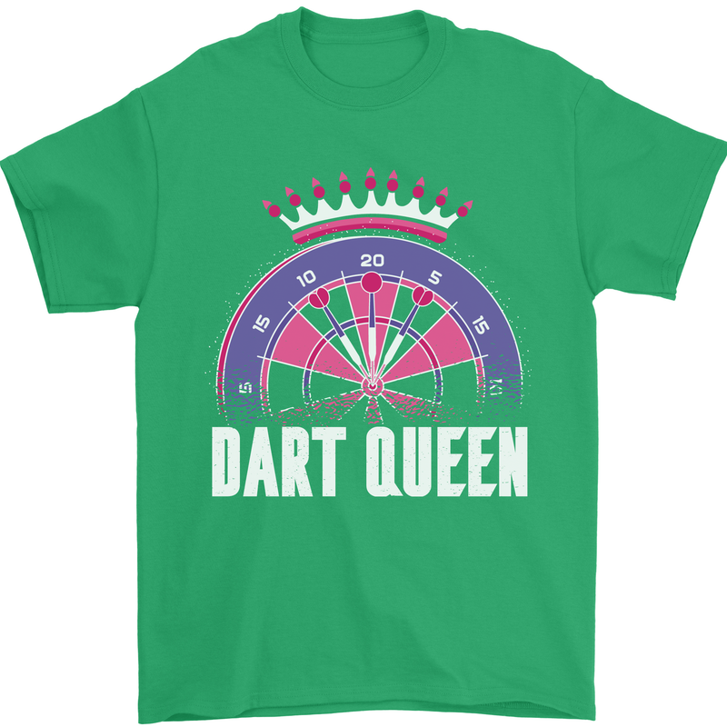 Darts Queen Funny Mens T-Shirt Cotton Gildan Irish Green
