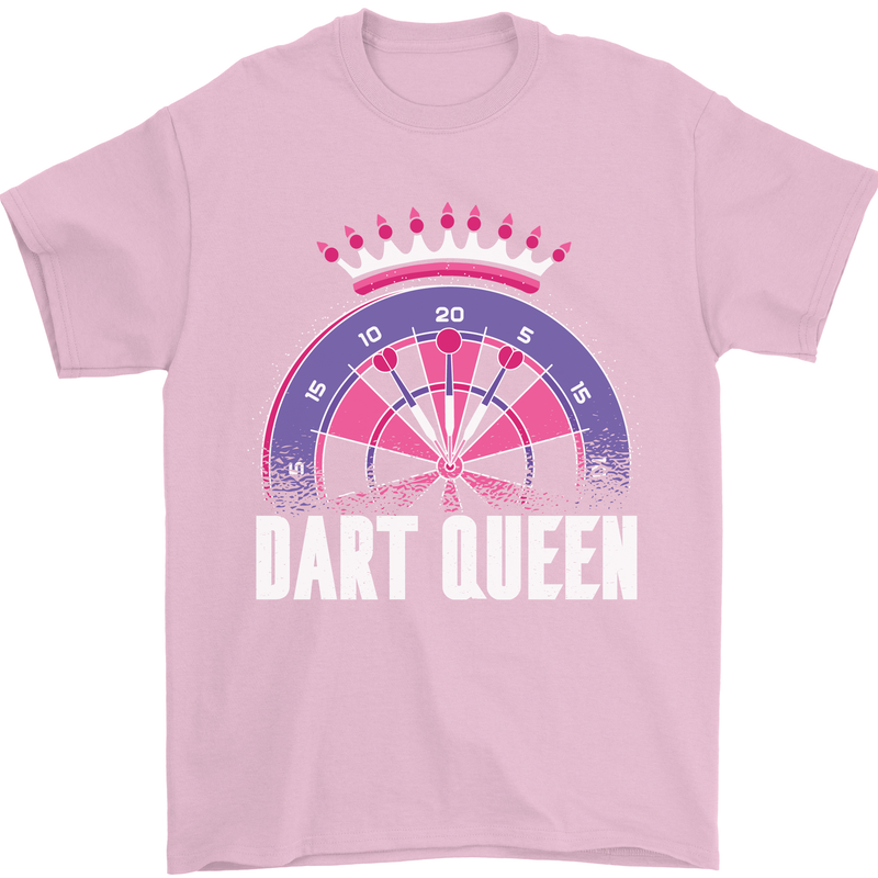 Darts Queen Funny Mens T-Shirt Cotton Gildan Light Pink